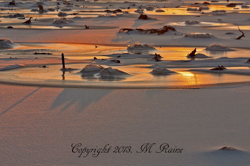 WV 017b2B MCM Mdwlnds NJ Ice n Marsh Stumps Sunset 6x4h 012613 OK BLOG