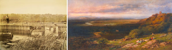 Archival photo and painting