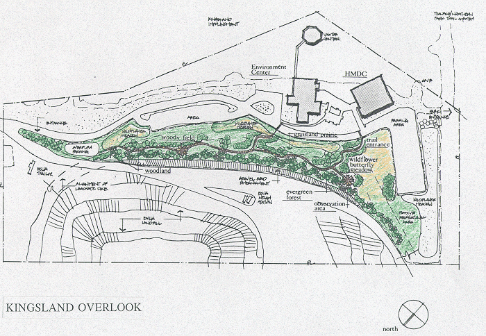 Concept Plan for Experimental Park on a Landfill, later renamed Kingsland Overlook.